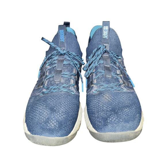 Under Armour HOVR Project Rock 3 Training Sneakers Men's Size 14 Blue Mesh - Picture 2 of 7